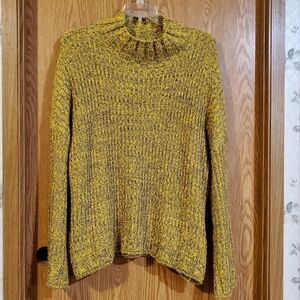 BP mock neck marled pullover sweater yellow/gray cotton blend size 3X